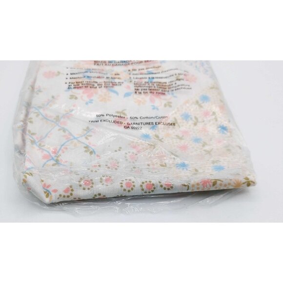 Sears Perma Press Set of 2 Pillow Cases Vintage Patterned Squares Floral Checker - Picture 5 of 5